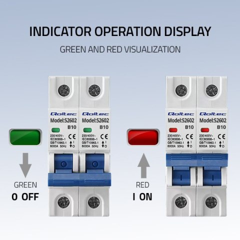 Qoltec Wyłącznik nadprądowy B10 | Bezpiecznik | AC | 10A | 1P