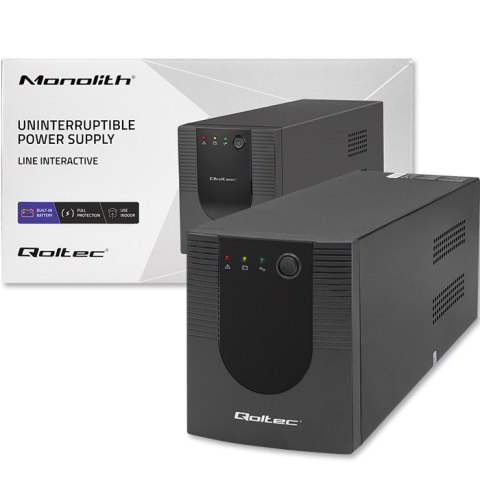 Qoltec Zasilacz awaryjny UPS Line Interactive | Monolith | 2000VA | 1200W | USB | RJ45