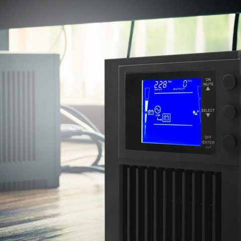 Qoltec Zasilacz awaryjny UPS On-line | Pure Sine Wave | 2kVA | 1.6kW | LCD | USB