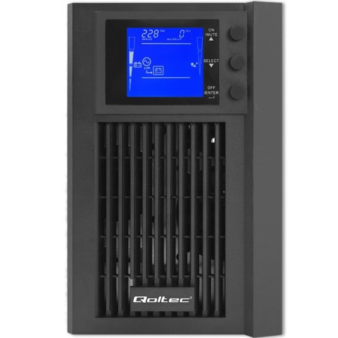 Qoltec Zasilacz awaryjny UPS On-line | Pure Sine Wave | 2kVA | 1.6kW | LCD | USB