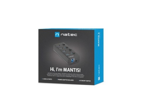 Hub NATEC Mantis 2 NHU-1557 (4x USB 3.0; kolor czarny)