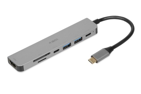 IBOX HUB USB IUH3SL4K SLIM USB3.2 HDMI 4K PD100W