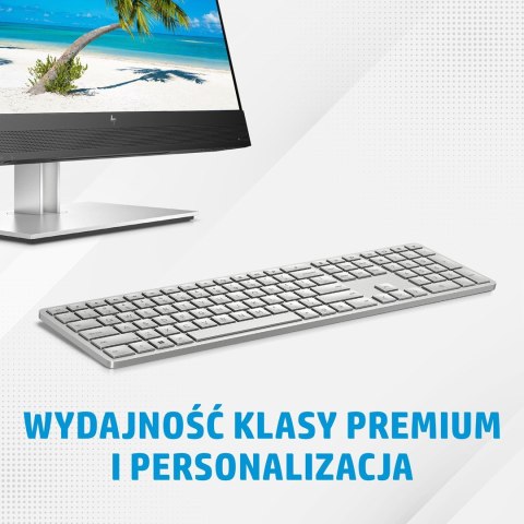 Klawiatura HP 970 Programmable Wireless Keyboard bezprzewodowa srebrna 3Z729AA