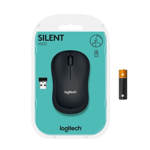 Mysz Logitech M220 Silent 910-004878 (optyczna; 1000 DPI; kolor czarny)