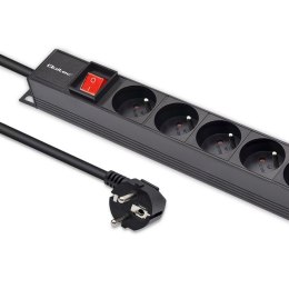 Qoltec Aluminiowa Listwa zasilająca PDU do RACK | 16A | 16 x FRENCH | Pionowa | 1.8m