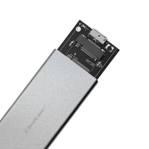 Qoltec Aluminiowa Obudowa | Kieszeń na dysk M.2 SSD | SATA | NGFF | USB 3.0 | Super speed 5Gb/s | 2TB | Srebrny