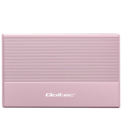 Qoltec Aluminiowa Obudowa | Kieszeń na dysk SSD HDD 2.5" | SATA | USB 3.0 | Super speed 5Gb/s | 2TB | Różowy