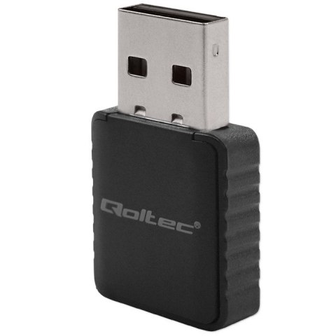 Qoltec Bezprzewodowy Ultra szybki DUAL mini WiFi adapter 2 x 2dBi | Standard AC | USB 3.0 | 1300Mbps