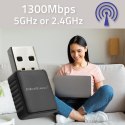 Qoltec Bezprzewodowy Ultra szybki DUAL mini WiFi adapter 2 x 2dBi | Standard AC | USB 3.0 | 1300Mbps