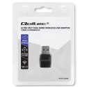 Qoltec Bezprzewodowy Ultra szybki DUAL mini WiFi adapter 2 x 2dBi | Standard AC | USB 3.0 | 1300Mbps