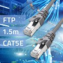 Qoltec Kabel Patchcord FTP | CAT5e | 2 x RJ-45 | 1.5m | High speed | Gold | Ekranowany