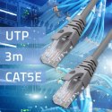 Qoltec Kabel Patchcord UTP | CAT5e | 2 x RJ-45 | 3m | High speed | Gold