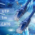 Qoltec Kabel Patchcord UTP | CAT6 | 2 x RJ-45 | 1m | High speed | Gold