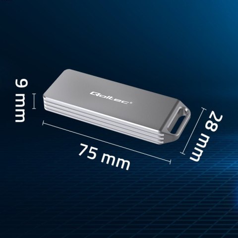 Qoltec Mini Aluminiowa Obudowa | Kieszeń na dysk M.2 SSD | NVMe | PCIe | USB 3.1 | Super speed 10Gb/s | 2TB | Srebrna