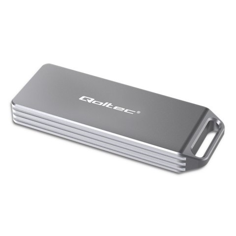 Qoltec Mini Aluminiowa Obudowa | Kieszeń na dysk M.2 SSD | NVMe | PCIe | USB 3.1 | Super speed 10Gb/s | 2TB | Srebrna