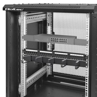 Qoltec Solidny stalowy Organizer kabli do szaf RACK 19" | 1U