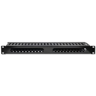 Qoltec Solidny stalowy Organizer kabli do szaf RACK 19" | 24 porty | 1U