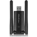 Qoltec Szybki bezprzewodowy Adapter USB DUAL Wi-Fi 2 x 2dBi | Standard AC | USB 3.0 | 1200Mbps