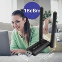 Qoltec Szybki bezprzewodowy Adapter USB DUAL Wi-Fi 2 x 2dBi | Standard AC | USB 3.0 | 1200Mbps