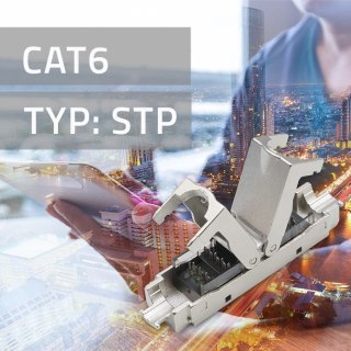 Qoltec Wtyk RJ45 beznarzędziowy STP | CAT6 | JACK PIN | T568B | T568A