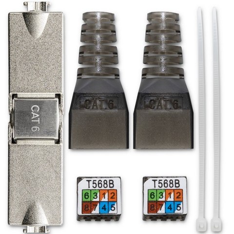 Qoltec Wtyk RJ45 beznarzędziowy STP | CAT6 | JACK PIN | T568B | T568A