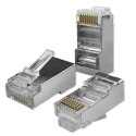 Qoltec Wtyk przelotowy złącze RJ45 | CAT5e | FTP | Pass Through | Pozłacane styki | 10 sztuk