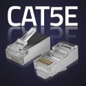 Qoltec Wtyk przelotowy złącze RJ45 | CAT5e | FTP | Pass Through | Pozłacane styki | 10 sztuk