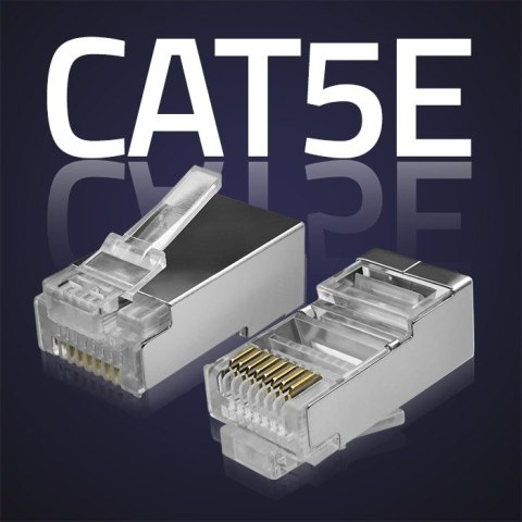 Qoltec Wtyk przelotowy złącze RJ45 | CAT5e | FTP | Pass Through | Pozłacane styki | 10 sztuk