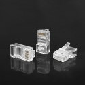 Qoltec Wtyk przelotowy złącze RJ45 | CAT5e | UTP | Pass Through | Pozłacane styki | 10 sztuk