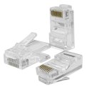 Qoltec Wtyk przelotowy złącze RJ45 | CAT5e | UTP | Pass Through | Pozłacane styki | 100 sztuk