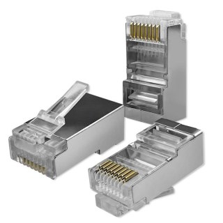 Qoltec Wtyk przelotowy złącze RJ45 | CAT6 | FTP | Pass Through | Pozłacane styki | 100 sztuk