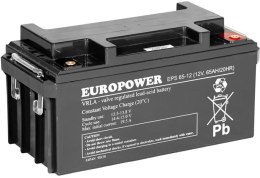Akumulator AGM EUROPOWER serii EPS 12V 65Ah (Żywotność 8-12 lat)