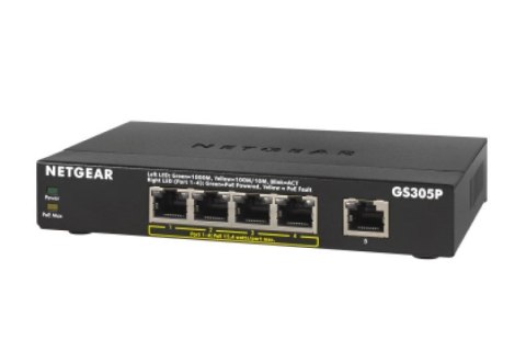 Switch Netgear GS305P v2 5p PoE 63W (PoE+: 4p) Unmanaged Gigabit