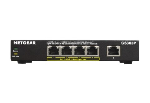 Switch Netgear GS305P v2 5p PoE 63W (PoE+: 4p) Unmanaged Gigabit