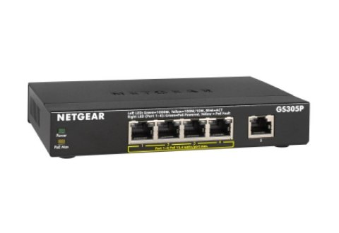 Switch Netgear GS305P v2 5p PoE 63W (PoE+: 4p) Unmanaged Gigabit