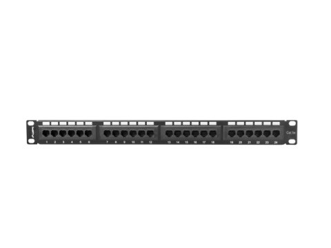 Patch panel Lanberg PPU5-1024-B (1U; 19"; kat. 5e; UTP; 24xRJ-45)