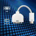 Qoltec Adapter Mini DVI męska | VGA żeńska | 0.15m