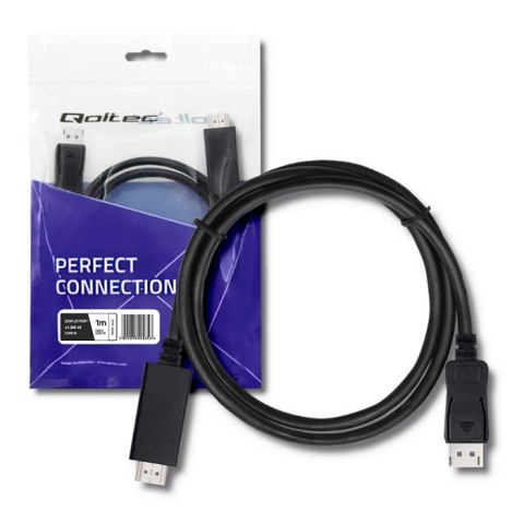 Qoltec DisplayPort v1.2 męski | HDMI męski | 5K | 1m