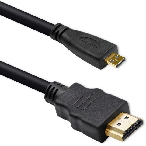 Qoltec Kabel HDMI| Micro HDMI | High speed| 4K | 30Hz | GOLD| 1m