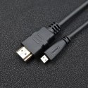 Qoltec Kabel HDMI| Micro HDMI | High speed| 4K | 30Hz | GOLD| 1m