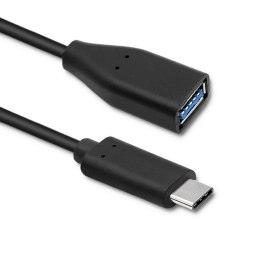 Qoltec Kabel USB 3.1 typ C męski | USB 3.0 A żeński | 0.2m