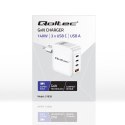 Qoltec Ładowarka sieciowa 140W GaN | 5-20V | 2.5-5A | 3 x USB-C PD | 1 x USB QC 3.0 | Biała