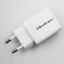 Qoltec Ładowarka sieciowa 20W GaN | 5-20V | 1.5-3A | 1 x USB-C PD | 1 x USB QC 3.0 | Biała