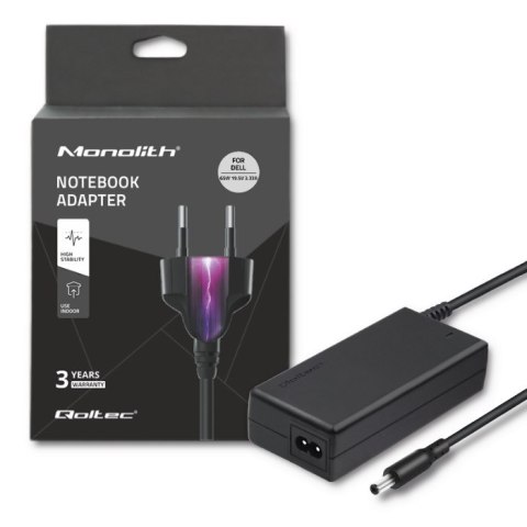 Qoltec Zasilacz do laptopa HP 65W | 19.5V | 3.33A | 4.8*1.7 | +kabel zasilający