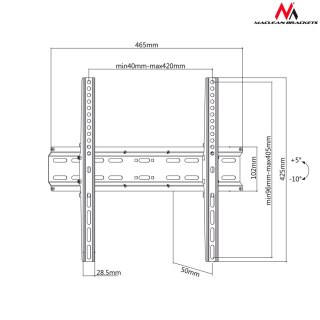 Uchwyt ścienny do telewizora Maclean MC-748 (ścienne - 55"; max. 35kg)