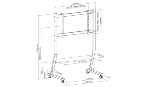 Mobilny stojak + Uchwyt do TV 45-90" 60KG SD-22 ART Vesa 800x400