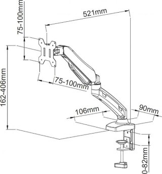 Uchwyt ART L-11GD (biurkowy ; Max. 7kg)