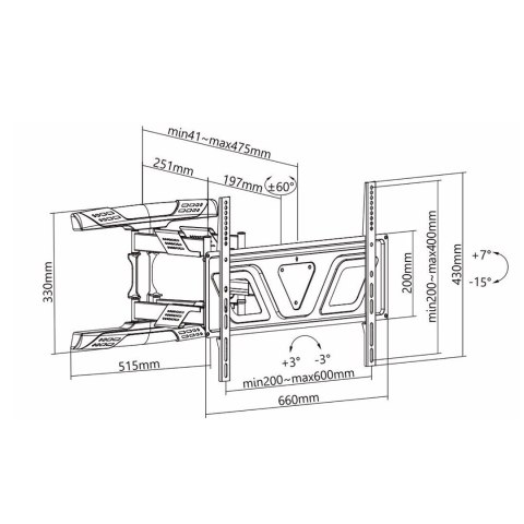 Uchwyt ścienny do LCD Maclean MC-832 (ścienne; 37" - 80"; max. 45kg)