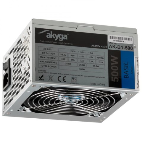 Zasilacz Akyga AK-B1-500 (500 W; Pasywne; 120 mm)