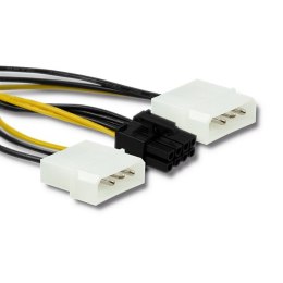 Qoltec Adapter 2x MOLEX żeński/PCI-E 8pin męski |15cm